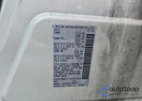 2020 Infiniti Qx60 Luxe z USA, uszkodzony, nr VIN 5N1DL0MM5LC504564